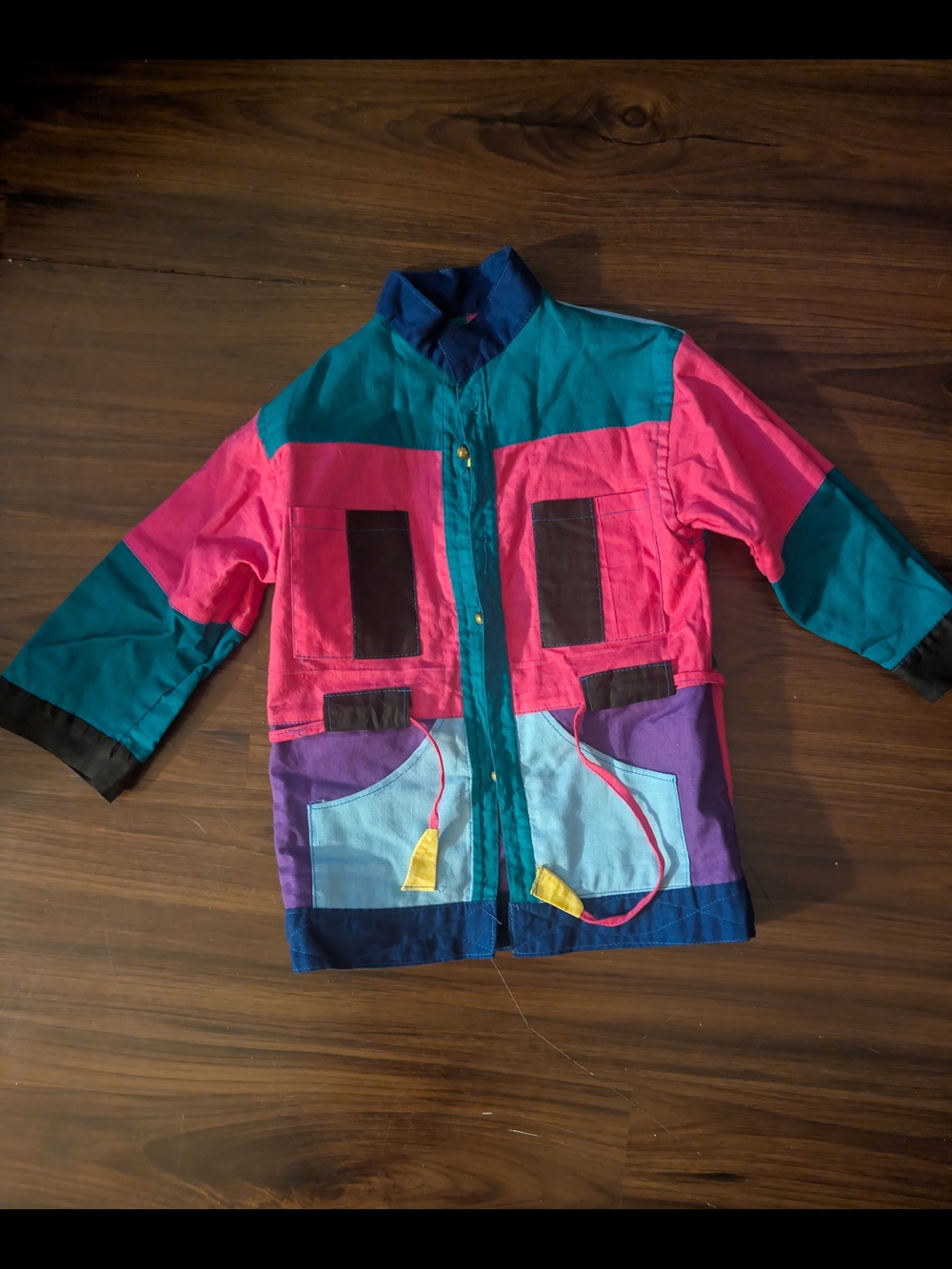 Vintage Kathmandu Colorblock Kids Jacket in Pink, Teal & Purple